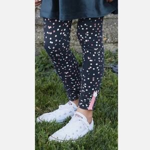 Matilda Jane Wonderment Rainbow Confetti Leggings Girls 8 Blue Ruched Botton Hem